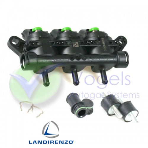 Landi Renzo LPG Injectorrail 3 Cilinder GIRS-12 S Groen