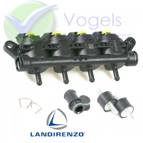 Landi Renzo LPG-Einspritzschiene 4 Zylinder GIRS-12 XS Gelb