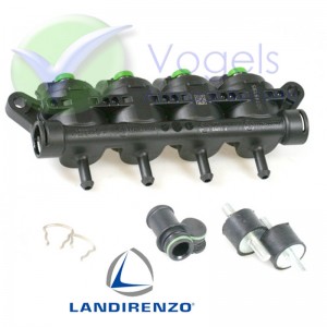 Landi Renzo LPG Injector Rail 4 Cylinder GIRS-12 S Green