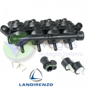 Landi Renzo LPG-Einspritzschiene 4 Zylinder GIRS-12 M Schwarz