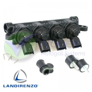 Landi Renzo LPG Injector Rail 4 Cylinder GIRS-12 M Black