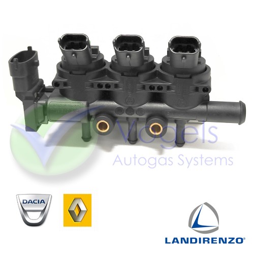 Landi Renzo LPG-Einspritzschiene 3 Zyl GIRS – S Grün mit Sensor für Renault Dacia OEM
