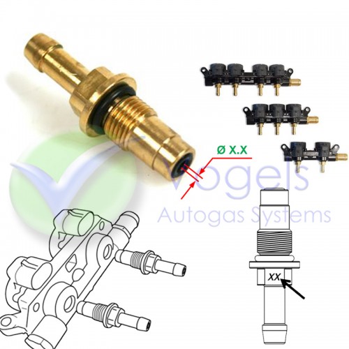 VGI Injector Nozzle Messing voor AEB INJ I-PLUS - Aluminium versie