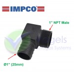 IMPCO F4-1 Angled Gas Connection 1” NPT x Ø1” (25mm) Hose Pillar Plastic