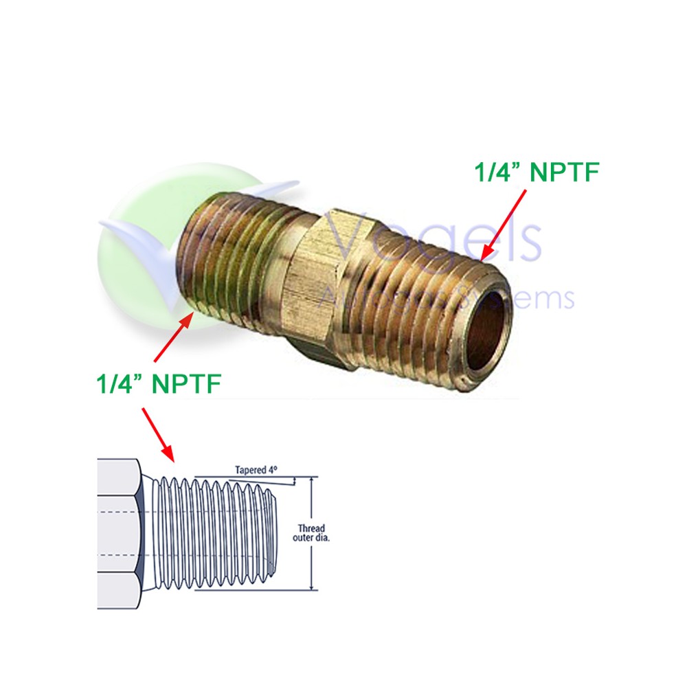 Brass Coupling Straight 1 4 NPT Male X 1 4 NPT Male