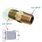 Brass Coupling Straight 1/4” NPT Male x 1/4” NPT Male