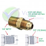 Messing Koppelstuk Recht 1/4” NPT-Male x 5/16" UNF