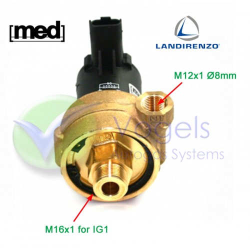 Landi Renzo LPG-Gasafsluiter MED Type 71-8mm SICMA 2 Connector Voor IG1 verdamper