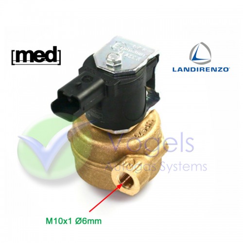 Landi Renzo LPG-Gasafsluiter MED Type 71-6mm SICMA 2 Connector Voor IG1 verdamper