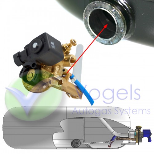 Multivalve Tomasetto AT02 Extra 8mm 0° H300 t.b.v. LPG-Ringtank 1-Gats Onderbouw