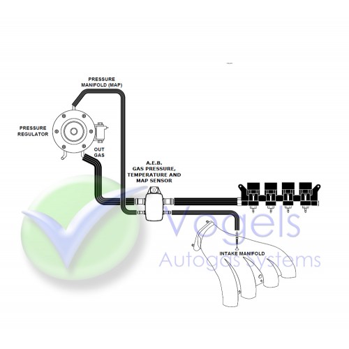 AEB PT-MAPsensor / Druksensor Type MP12T MP01 - 12mm aansluitingen