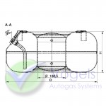 Füllstandsanzeige Höhe 230 mm 52° Für LPG-Ringtank 4-Loch