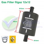 Filgaz FLPG25 LPG-Gasfilter 12x12mm Kunststoff für Renault Dacia OEM