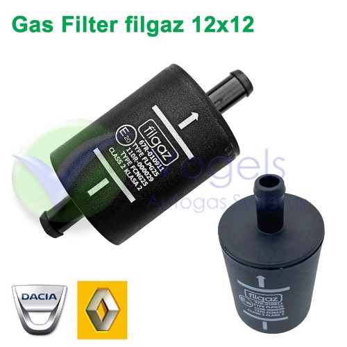 Filgaz FLPG25 LPG-Drooggasfilter 12x12mm Kunststof tbv Renault Dacia OEM