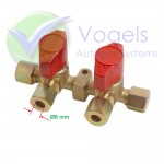 RECA Snelsluitkraan 2-weg 8mm knelkoppeling tbv Damptank