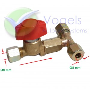 RECA Snelsluitkraan 8mm Enkel+T-stuk 2x8mm knelkoppeling