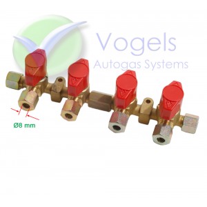 RECA Snelsluitkraan 4-weg 8mm knelkoppeling