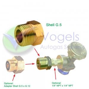Coupling 1/4" NPT Female x Shell G.5 W21,8 Left Male Thread