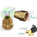 Flarewartel 6mm 5/16" UNF - Flare aansluiting tbv 6mm koperen leiding