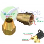 Bördelverschraubung 8mm 5/16" UNF - Bördelanschluss für 8mm Kupferrohr