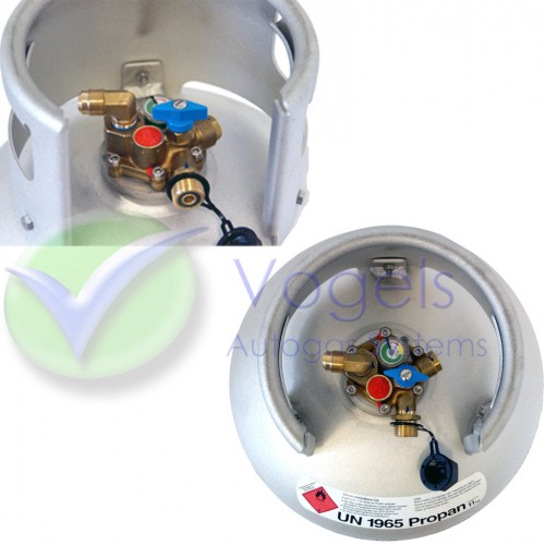 Aluminium LPG-Gasfles 27 Liter MultiValve met 80% Vulstop