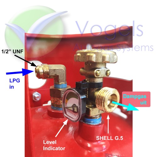 RV-LPG Gasfles 26,5 Liter Lichtgewicht Stalen met 80%-Vulstop Hervulbare