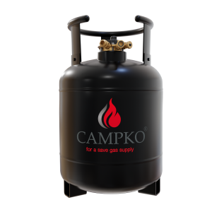 CAMPKO Stahl LPG-Gasflasche Multiventil 22 Liter mit 80 % Füllstopp – wiederbefüllbar