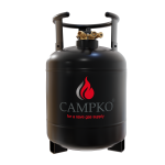 CAMPKO Stahl LPG-Gasflasche Multiventil 22 Liter mit 80 % Füllstopp – wiederbefüllbar