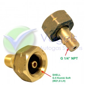 Kupplungsstück Shell G.5 Kombi-Soft W21,8 LH x 1/4 Zoll NPT Außengewinde