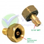 Koppelstuk Shell G.5 Kombi-Soft W21,8 LH x 1/4” NPT Male