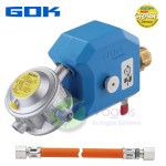 GOK Caramatic SafeDrive Drukregelaar 30mbar 1.5kg/h - G.12 KLF x RVS10/8mm SV aansluiting - met Crashsensor