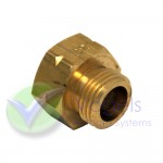 Gasflaschenadapter D2 – Innengewinde W21,8 x 1/14 links x Außengewinde W20 x 1/14 links G.1