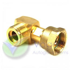 Coupling piece 90° right angle with AG M20x1.5 Male x M20x1.5 ÜM Female connection