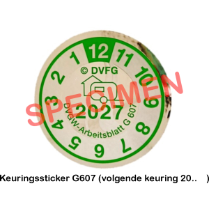 G607-Keuringssticker (volgende keuring 20..  )
