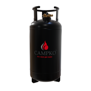 CAMPKO Stahl LPG-Gasflasche Multiventil 36 Liter mit 80 % Füllstopp – wiederbefüllbar