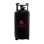 CAMPKO Stahl LPG-Gasflasche Multiventil 36 Liter mit 80 % Füllstopp – wiederbefüllbar