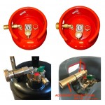 Adapterstück 1/2"UNF (3/4"-16) x B21,8 mm - für Gasflasche 4-Loch / MultiValve