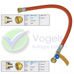 GOK Caramatic Hogedruk gasslang G.1 (IT-W20x1/14") x G.36 (M20x1.5) met slangbreukventiel - 750mm Lengte