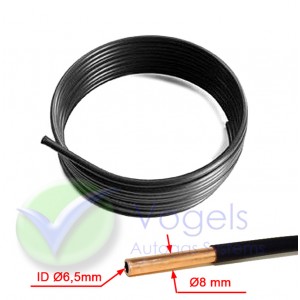 Rol van 50 meter LPG Leiding Koper 8mm met kunststof mante