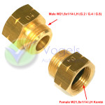 Hoge druk Gasslang 400mm 2 x G.2 SHELL-F (21,8 x 1/14 lh) incl 2 x D4 Adapter