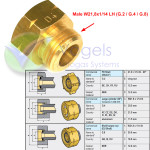 High-pressure Gas Hose 400mm 2 x G.2 SHELL-F (21,8 x 1/14 lh) incl 2 x D4 Adapter