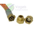 Hoge druk Gasslang 400mm 2 x G.2 SHELL-F (21,8 x 1/14 lh) incl 2 x D4 Adapter