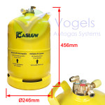 Gaslow Steel LPG Gas Bottle Ø246mm Multivalve 14,5 Liters (6kg) with 80% Filling Stop - R67 Refillable