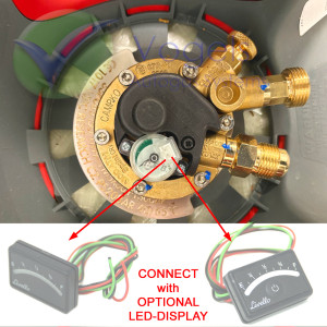 Composiet LPG-Gasfles MultiValve 24,5L Hervulbaar met 80% Vulstop + Tankmeter + Sensor + Bedrading