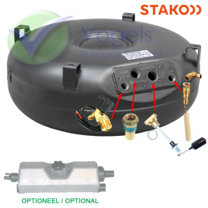 STAKO LPG-Ringtank 4-Gats 123L (Ø720x350) 52° incl. Appendages - Tankkast optioneel.