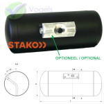 STAKO LPG-Zylindertank 4-Loch 120L (Ø450x861) inkl. Ventile - Armaturenkasten optional.
