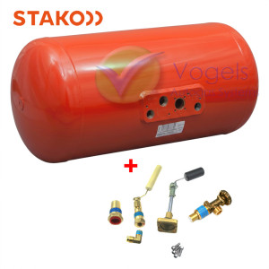 STAKO Cylindrical LPG Vapor Tank 4-Hole 30 Liter (Ø230x809) incl. Fittings - Gas Tight Valve Box Optional.