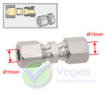 Coupling Straight compression coupling 15mm x 15mm (07-705-08)