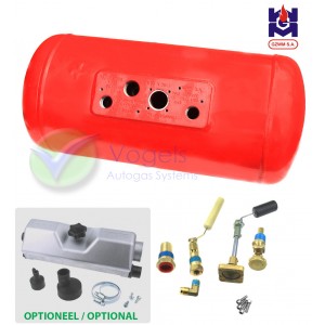 GZWM Cylindrical LPG Vapor Tank 4-Hole 70L (Ø300x1085) incl. Fittings