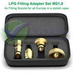 LPG-Fülladapter Set W21,8 Außengewinde 4 x adapter im Koffer für ganz Europa - 107654